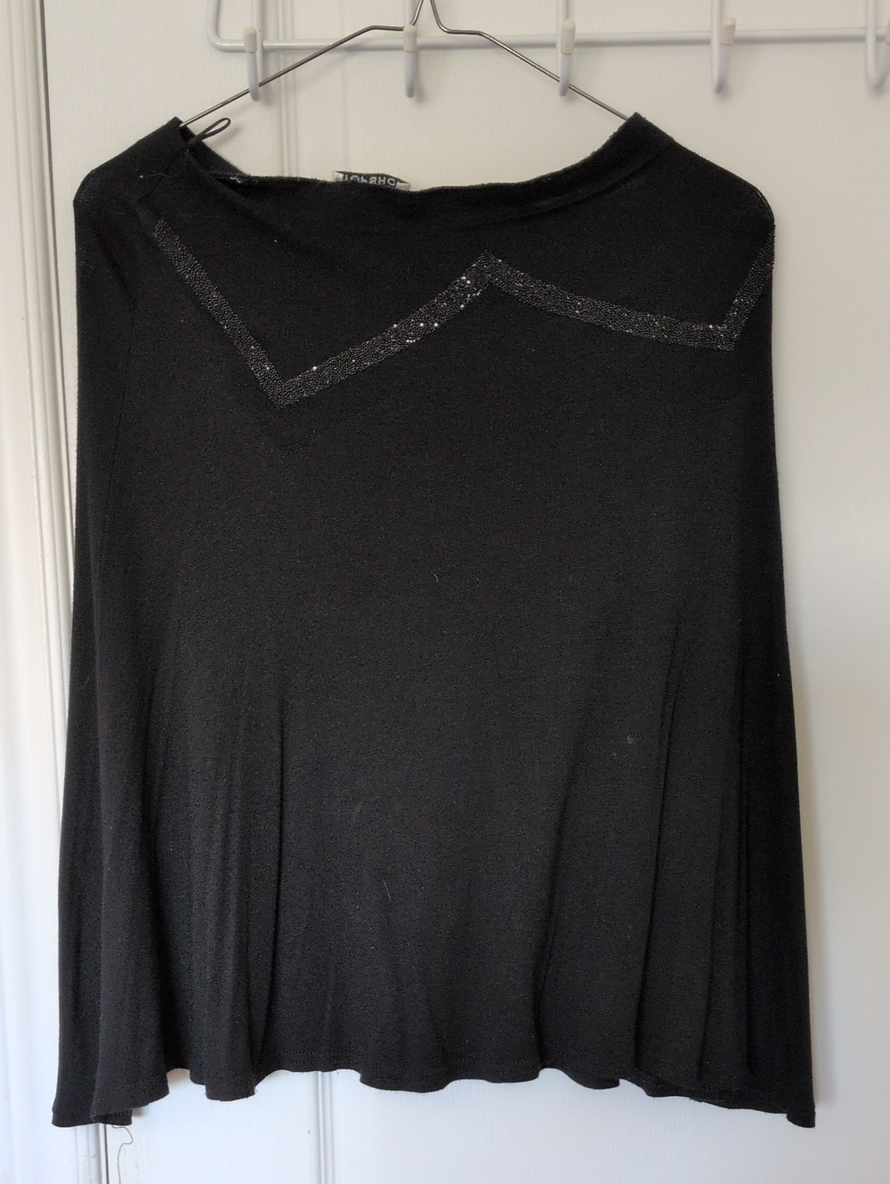 Black Beaded Soft Drapery  Skirt